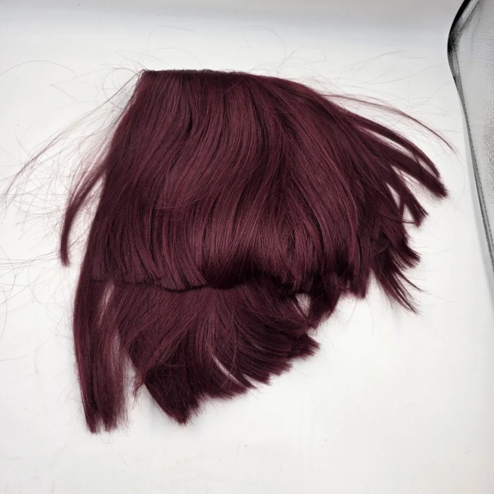 Bobbi Boss Premium Synthetic Lace Front Wig Burgundy Wine Red Short Layered Bob